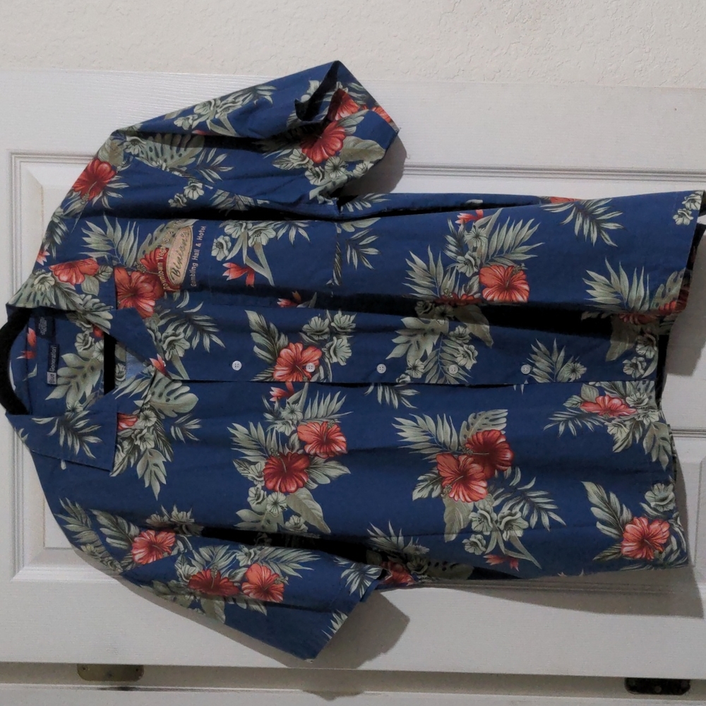 Vintage Blue Generation Men's Hawaiian Tropical Vegas Casino Shirt. Size 2X